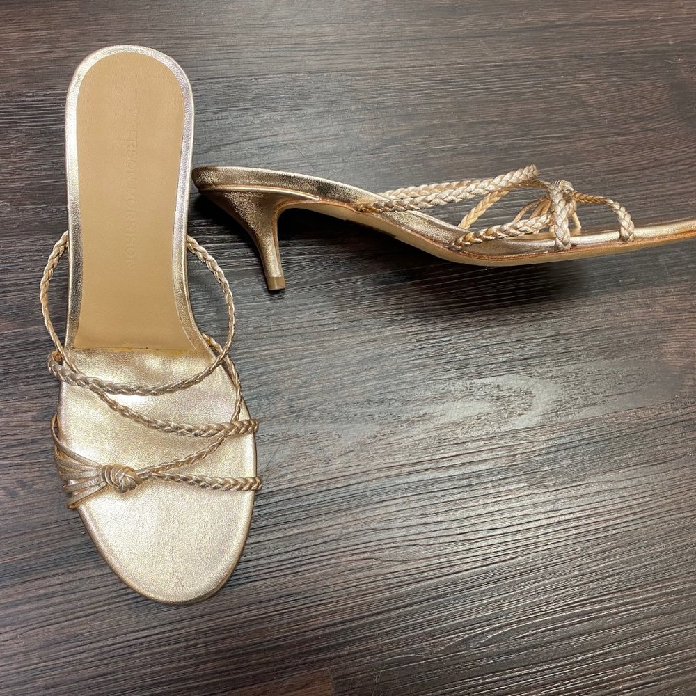 Sigerson Morrison Rosegold Metallic Sandal - Picture 2 of 5